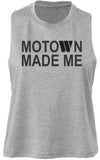 Motown Made Me Ladies' Racerback Cropped Tank