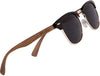 Woodies Walnut Wood Half-Rim Sunglasses with Polarized Lens